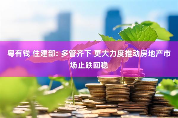 粤有钱 住建部: 多管齐下 更大力度推动房地产市场止跌回稳